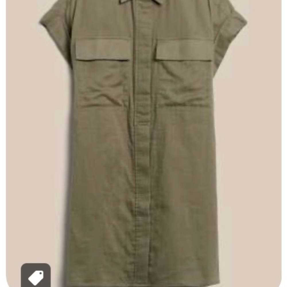 Olive Green Utility Shirt Dress